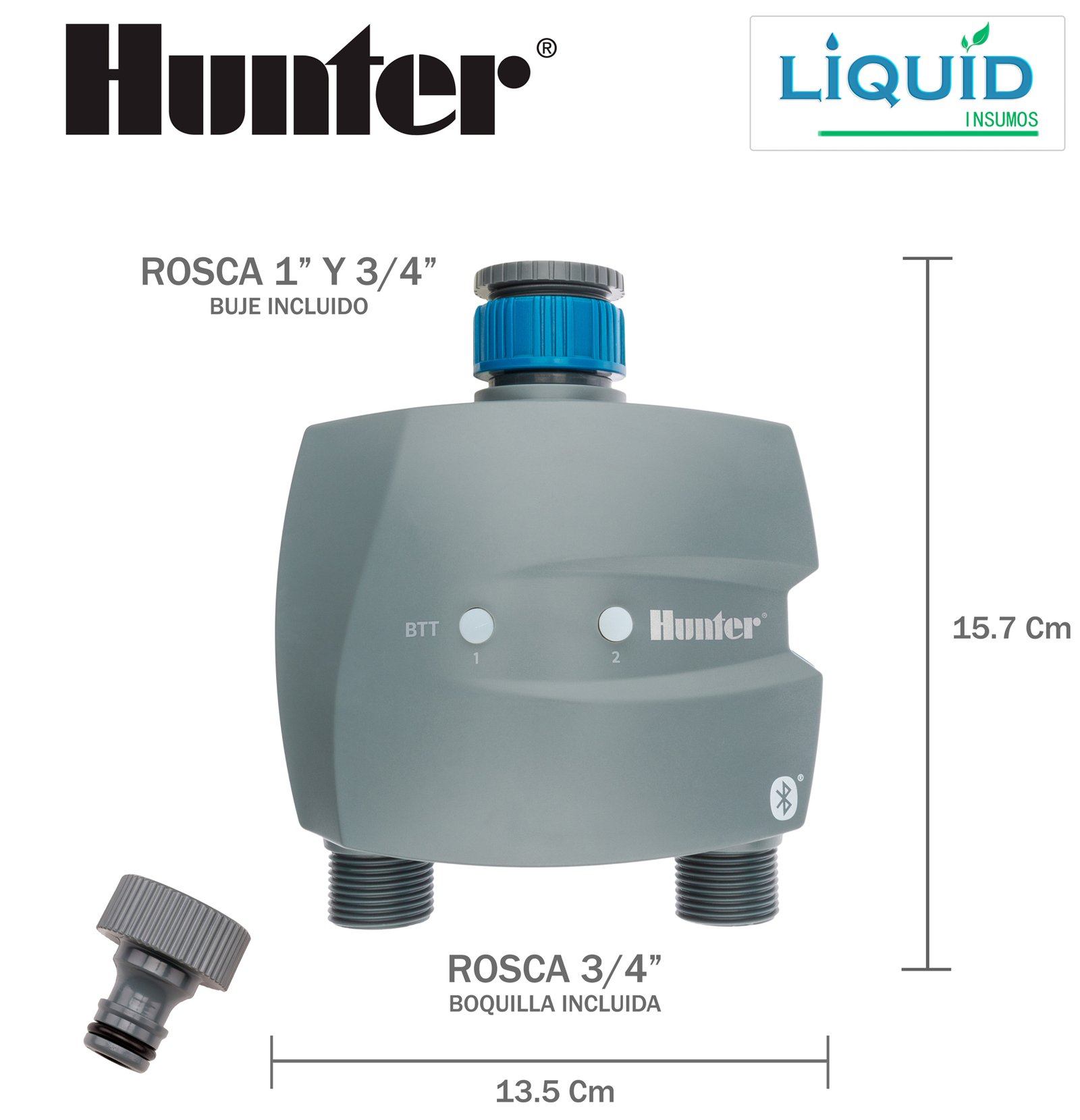 Programador de canilla Hunter BTT 201 detalle del cuerpo